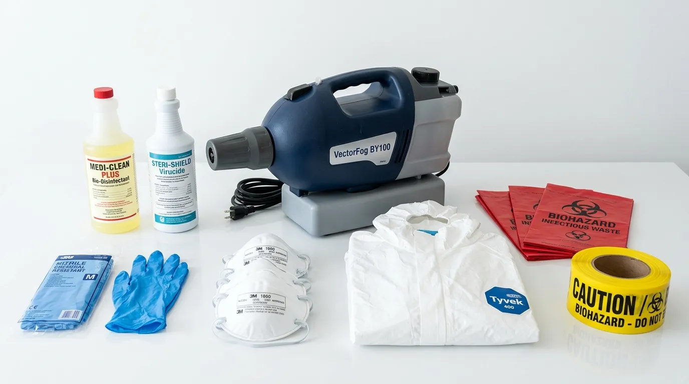 Professional biohazard remediation crew working in Prospect Park